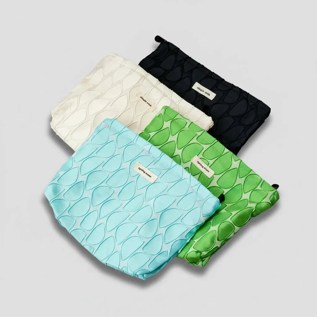 Trousse de toilette femme | Pochette canvas motifs feuilles