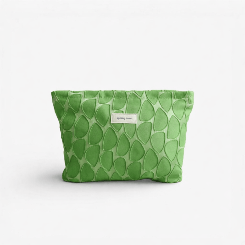 Trousse de toilette femme | Pochette canvas motifs feuilles