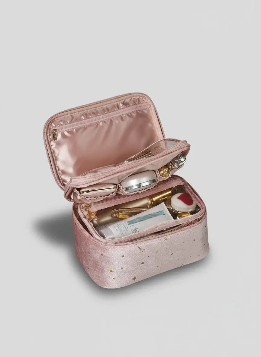 Trousse de toilette femme | Pochette chic velours