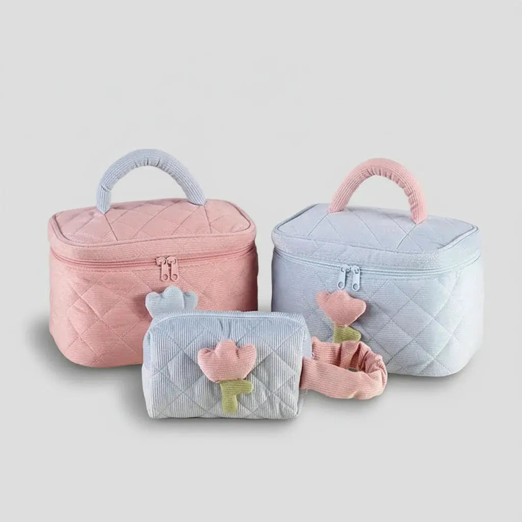 Trousse de toilette femme tulipes