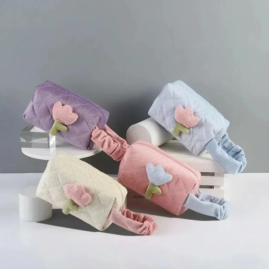 Trousse de toilette femme tulipes