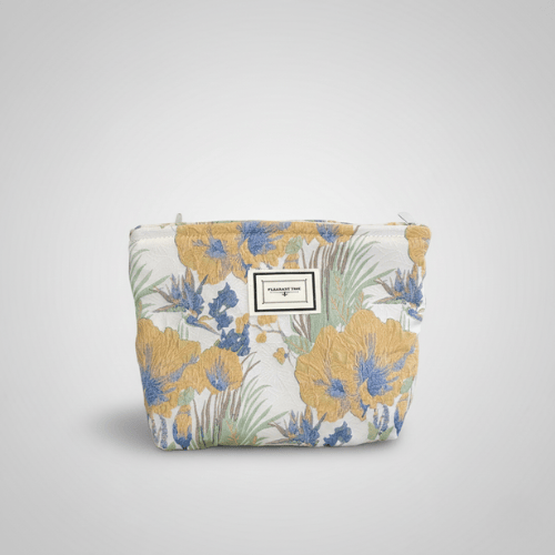 Trousse de toilette femme vintage – Grande capacité, tissu satiné