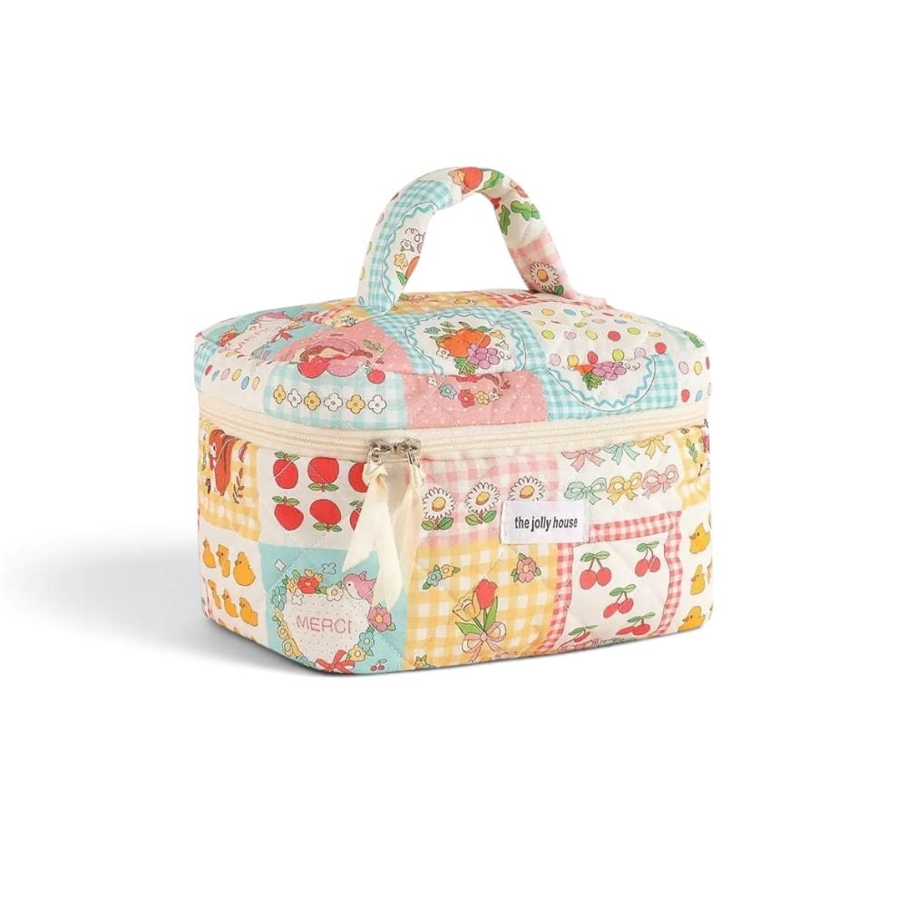 Trousse de Toilette Fille Cerise Patchwork | TrousseUp