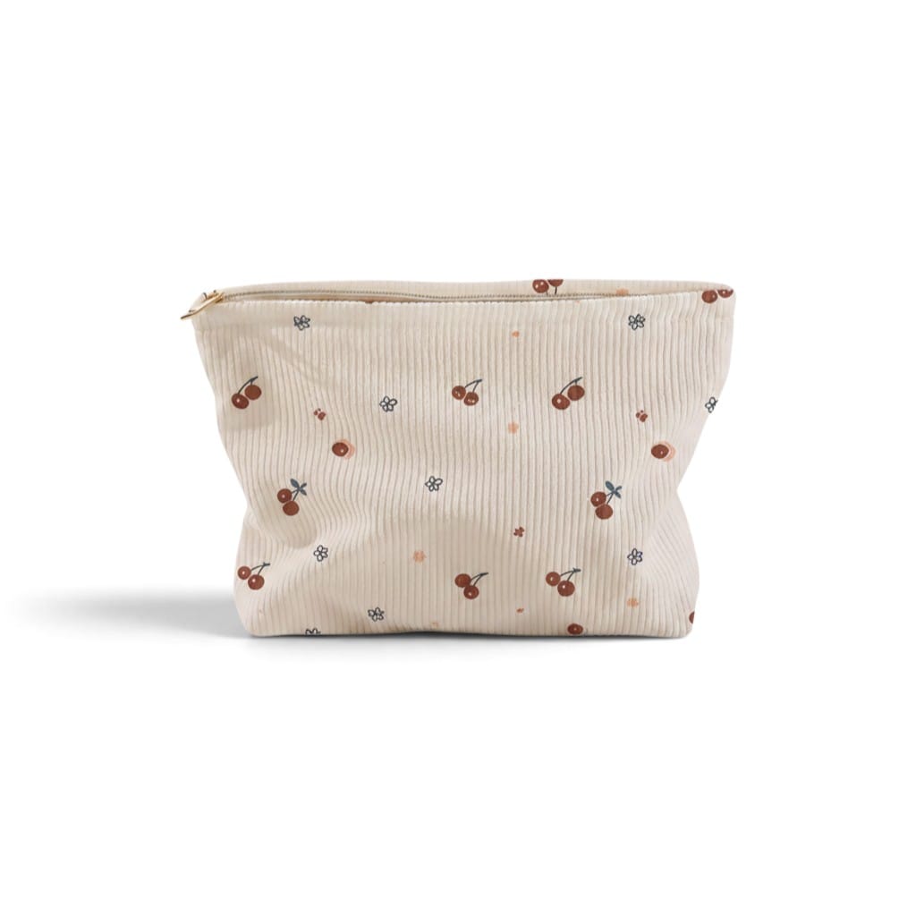 Trousse de Toilette Fille Cerise Velours Côtelé | TrousseUp