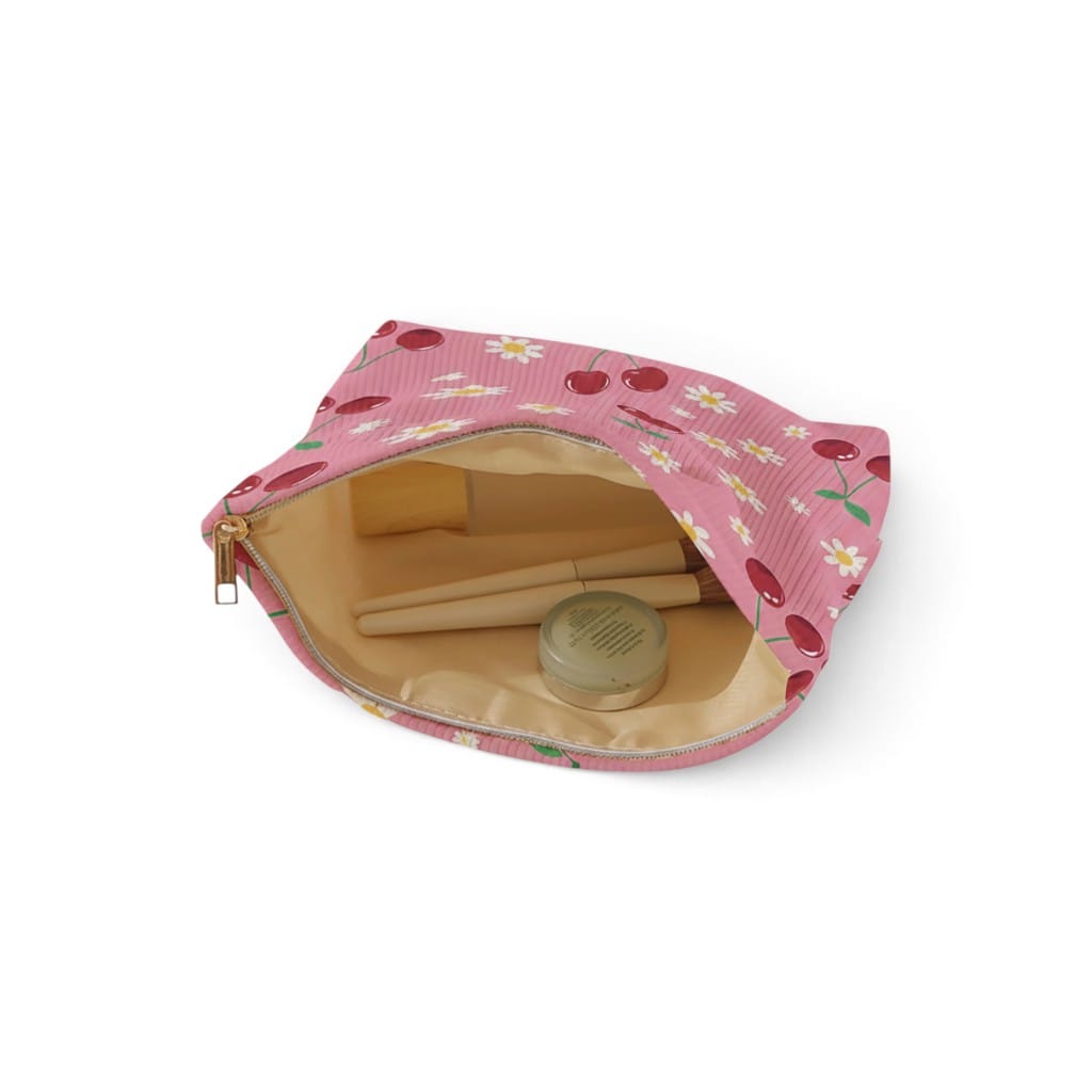 Trousse de Toilette Fille Cerise Velours Côtelé | TrousseUp