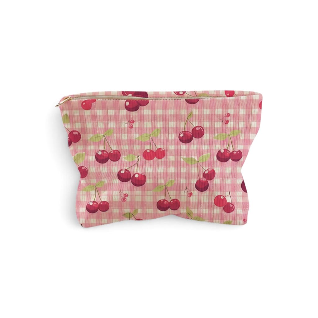 Trousse de Toilette Fille Cerise Velours Côtelé | TrousseUp