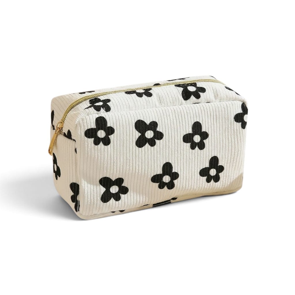 Trousse de Toilette Fille Fleurs Velours Côtelé | TrousseUp