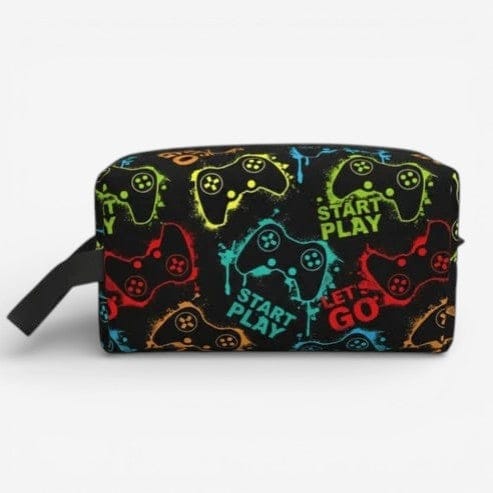 Trousse de toilette gaming grande capacité zippée