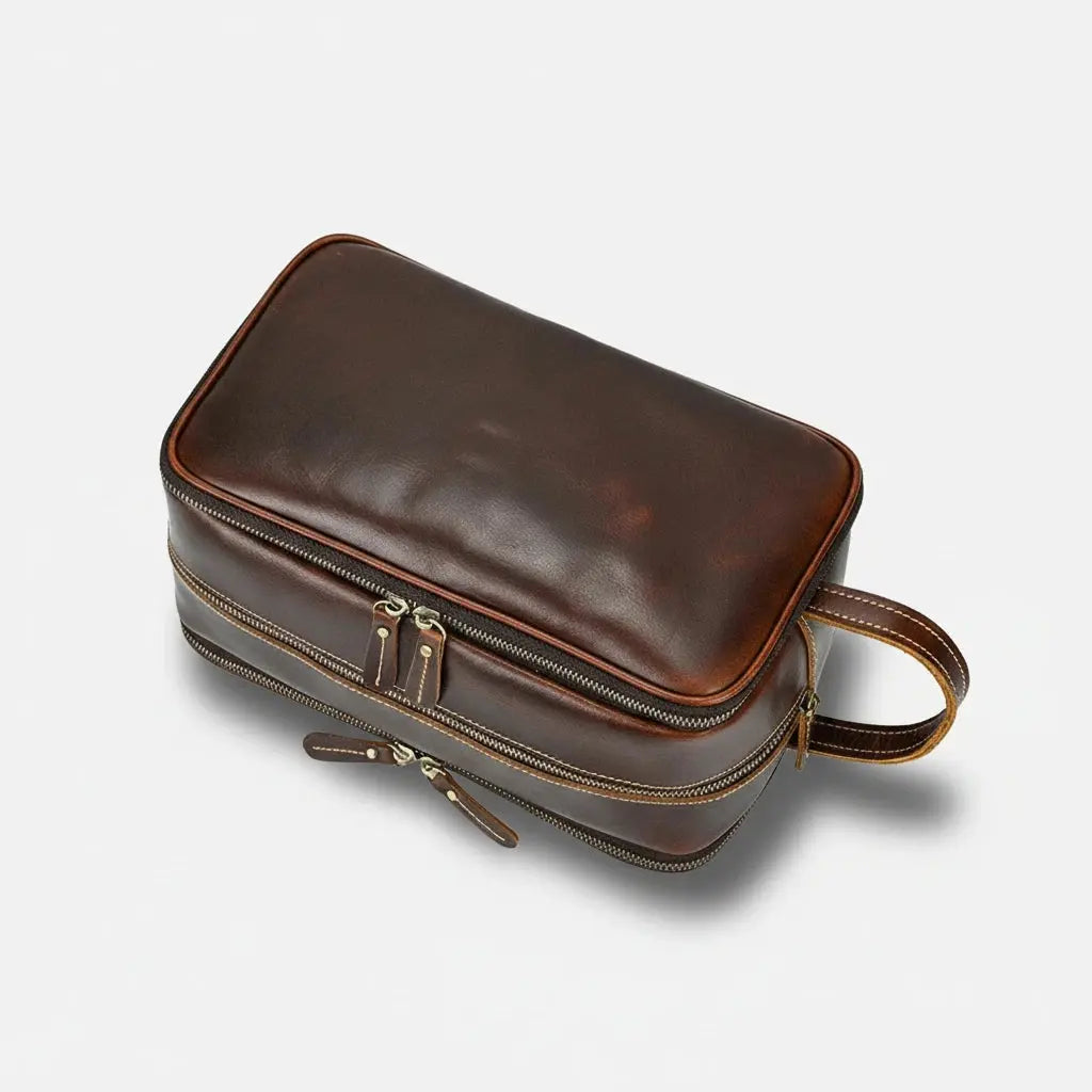 Trousse de toilette homme cuir de vache élégante