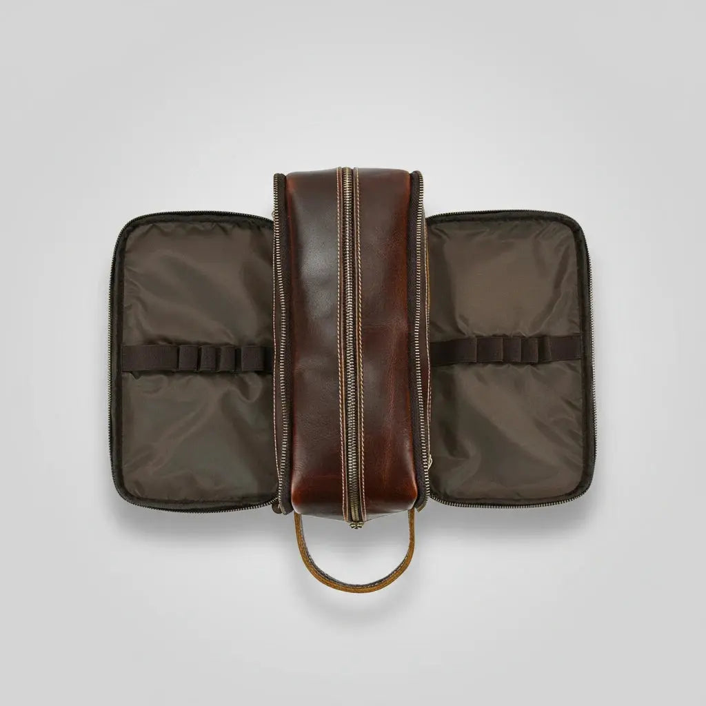 Trousse de toilette homme cuir de vache élégante