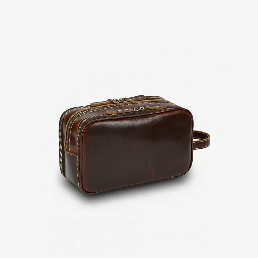 Trousse de toilette homme cuir de vache élégante