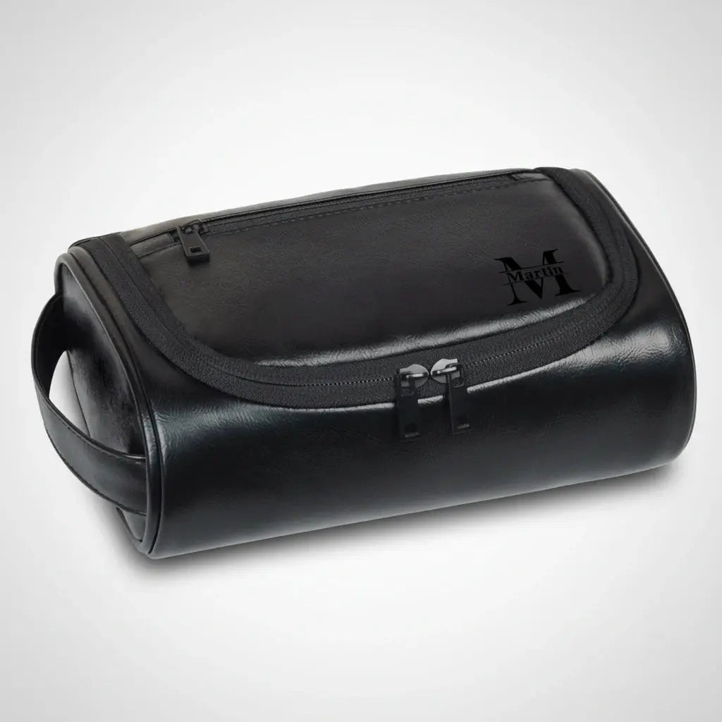 Trousse de toilette homme cuir PU rétro – compacte et élégante