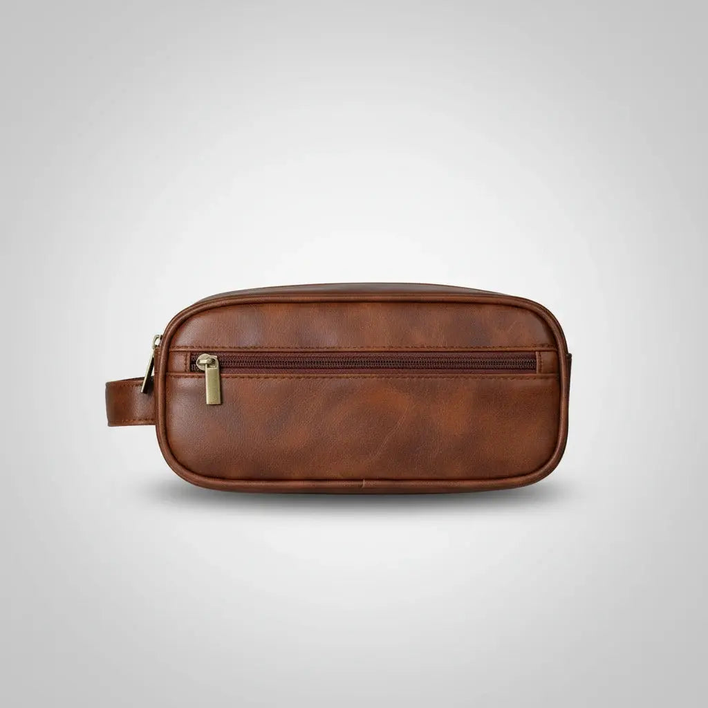 Trousse de toilette homme cuir PU rétro – Voyage pratique
