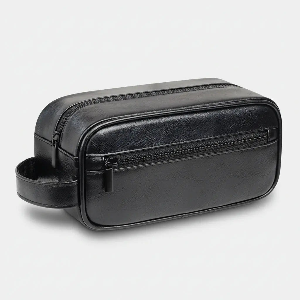 Trousse de toilette homme cuir PU rétro – Voyage pratique