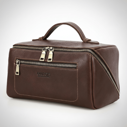Trousse de toilette homme cuir véritable – Grande capacité