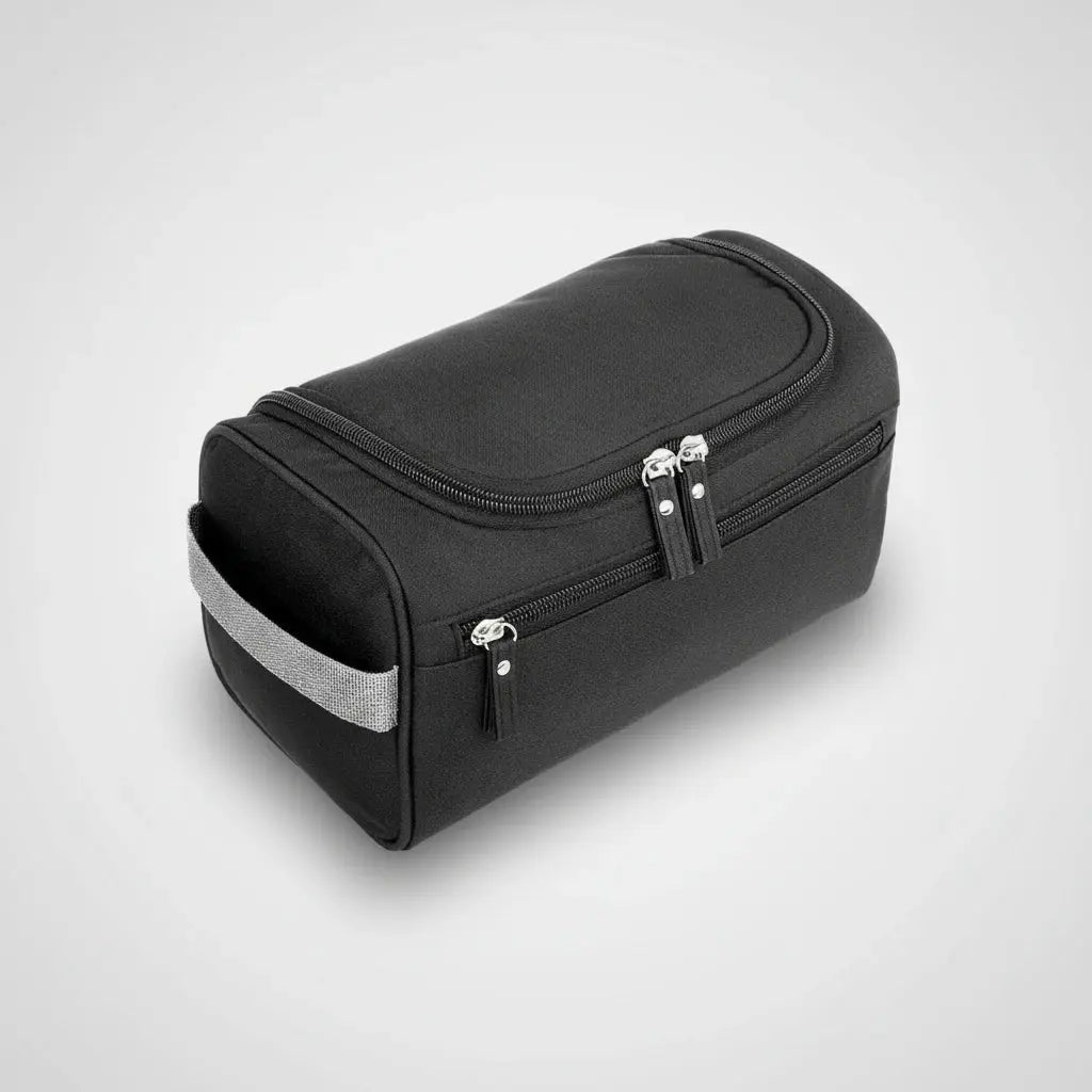 Trousse de toilette homme noire à suspendre avec compartiments
