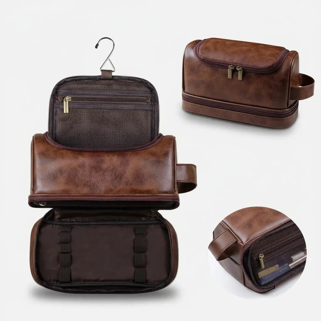 Trousse de toilette homme | Sac suspendu en cuir