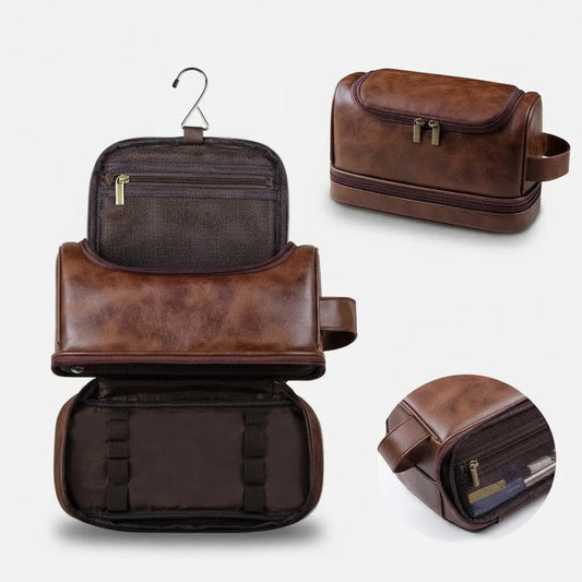 Trousse de toilette homme | Sac suspendu en cuir