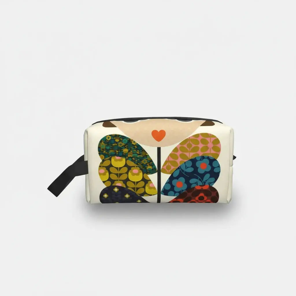 Trousse de toilette imprimée fleurs colorées 