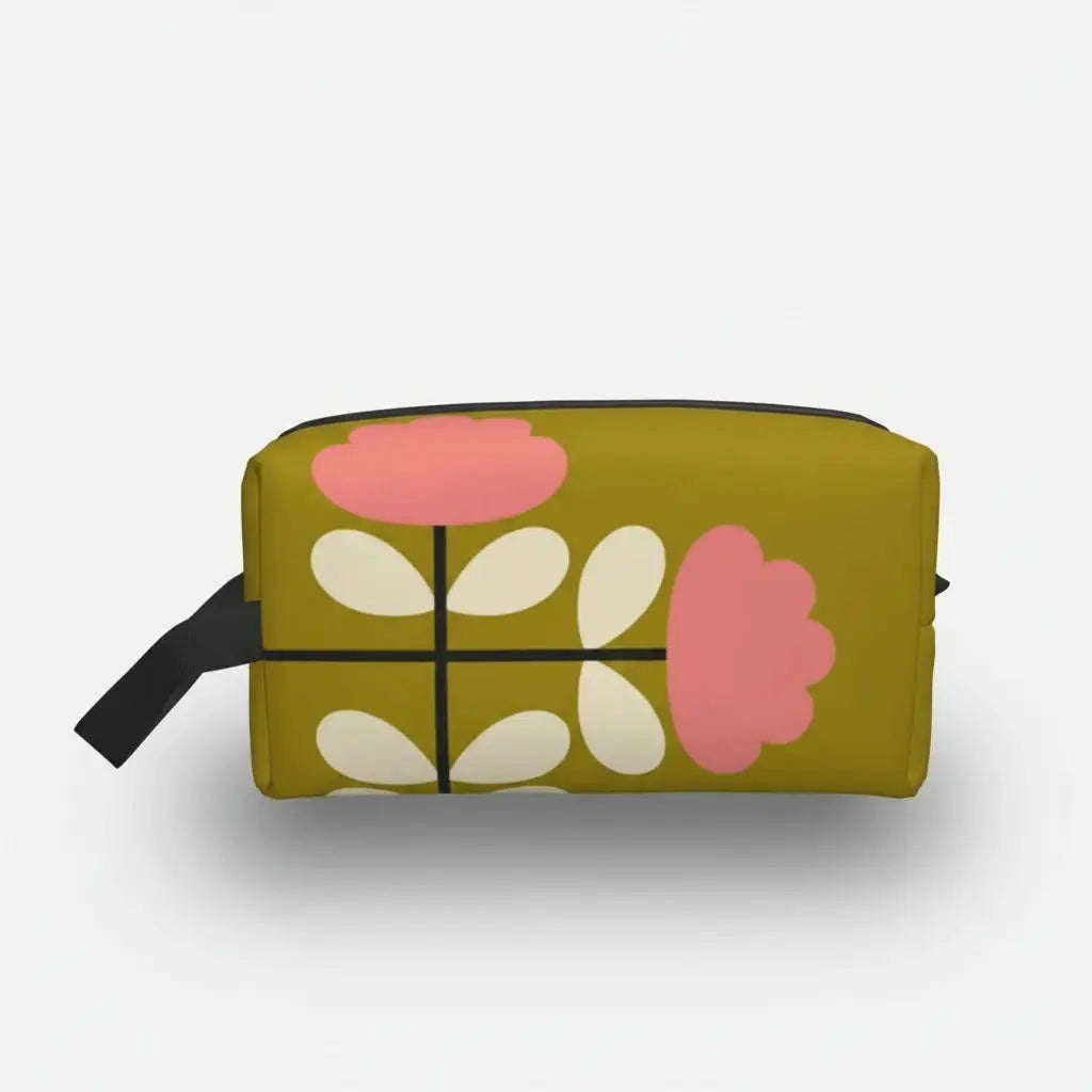 Trousse de toilette imprimée fleurs colorées 