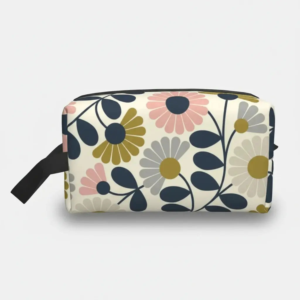 Trousse de toilette imprimée fleurs colorées 