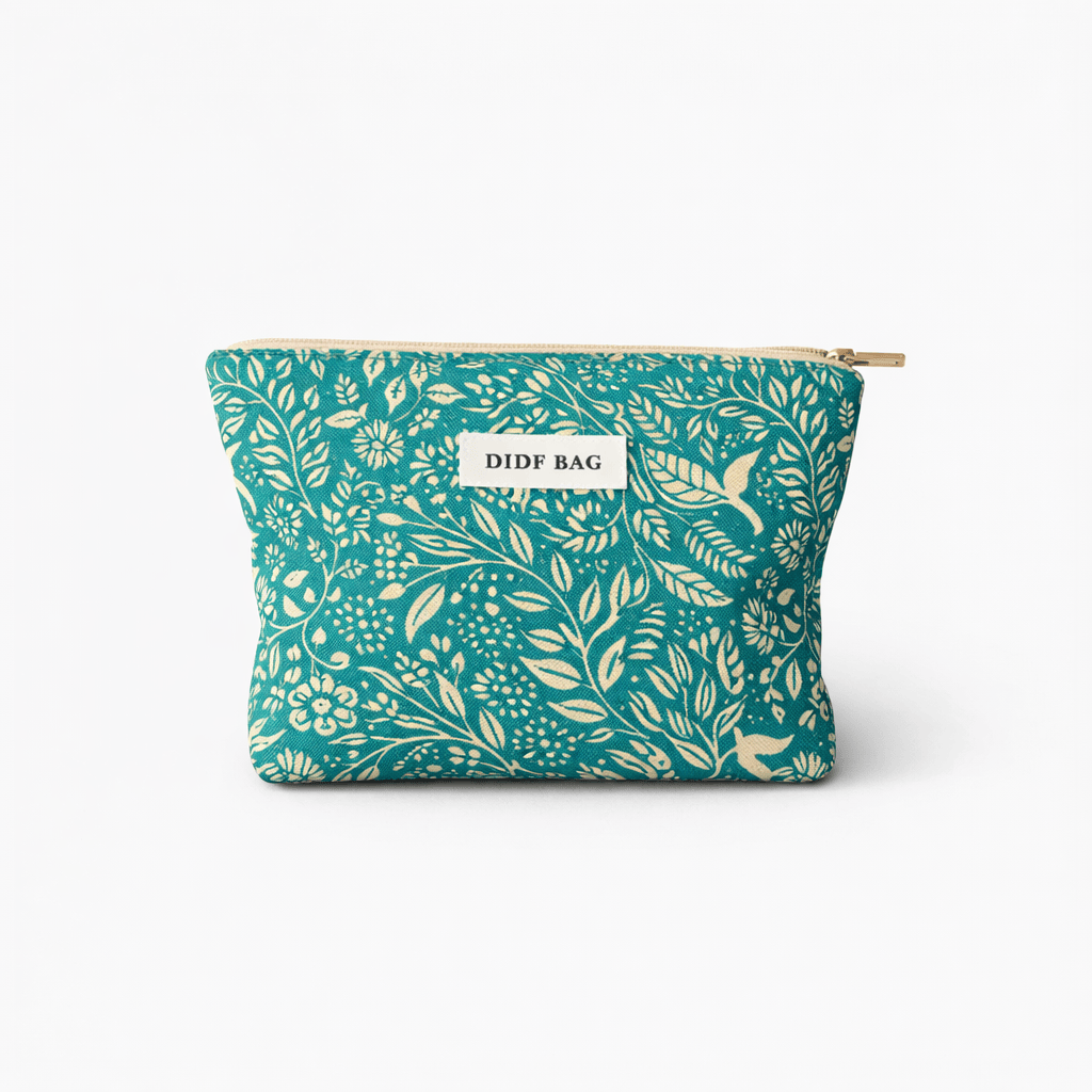 Trousse de toilette jacquard doré – grande capacité chic