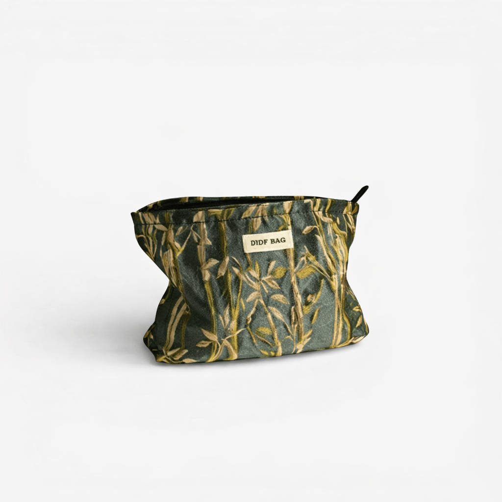 Trousse de toilette jacquard doré – grande capacité chic