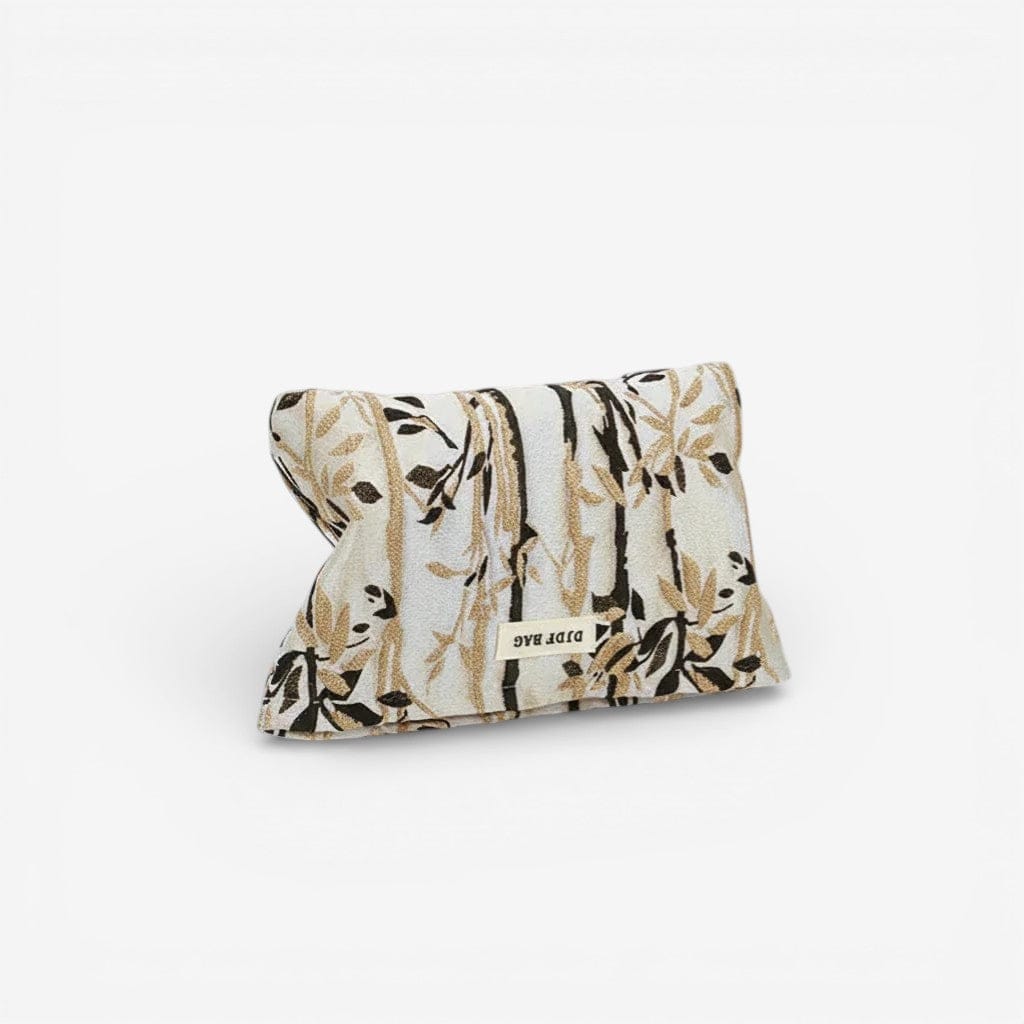 Trousse de toilette jacquard doré – grande capacité chic