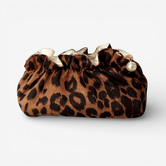 Trousse de toilette Maniche léopard à fermeture perles