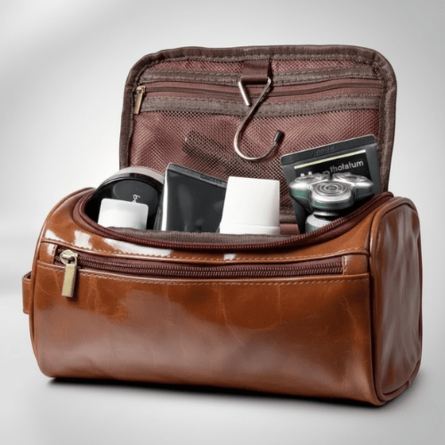 Trousse de toilette personnalisable homme – Cuir PU