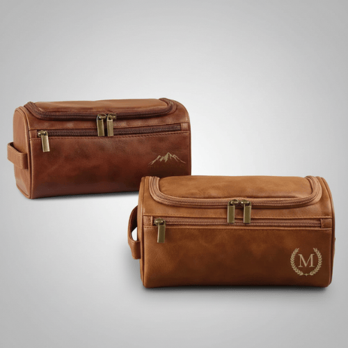 Trousse de toilette personnalisable homme – Cuir PU