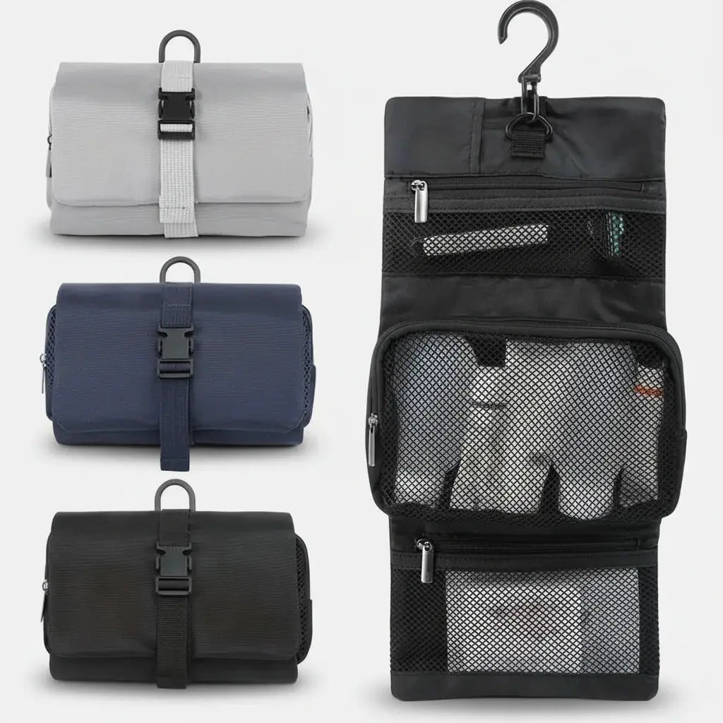 Trousse de toilette pliable à suspendre