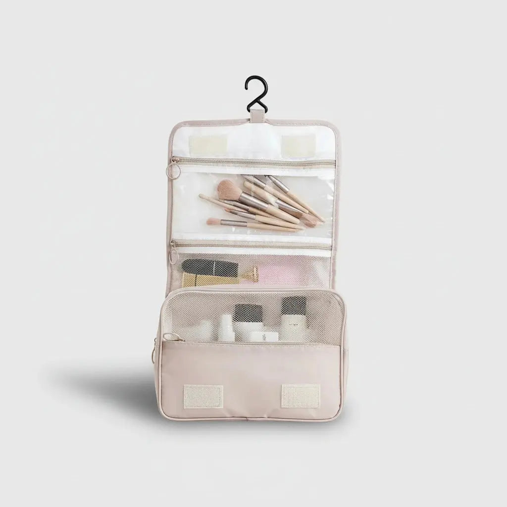 Trousse de toilette portable grande capacité avec crochet
