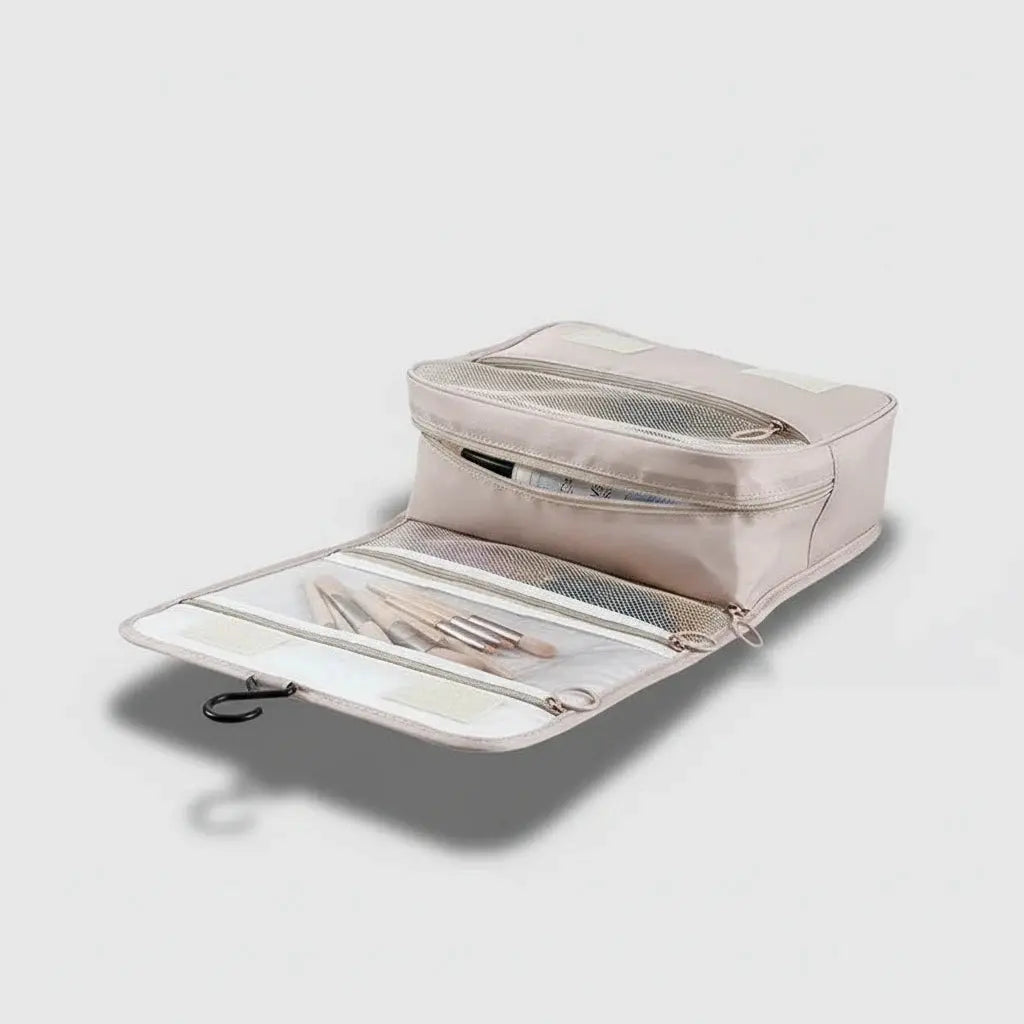 Trousse de toilette portable grande capacité avec crochet