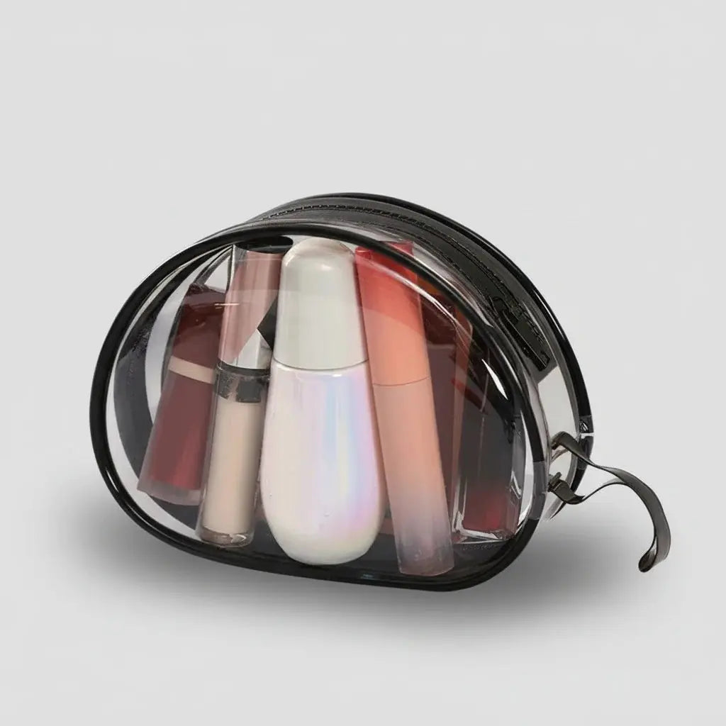 Trousse de toilette transparente PVC demi-lune