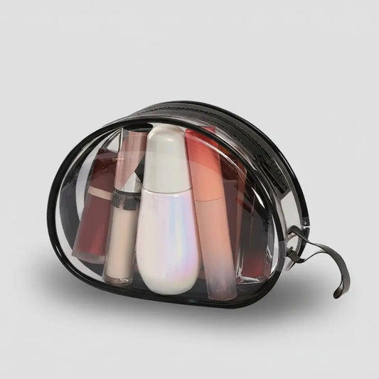 Trousse de toilette transparente PVC demi-lune