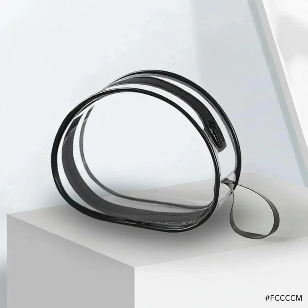 Trousse de toilette transparente PVC demi-lune