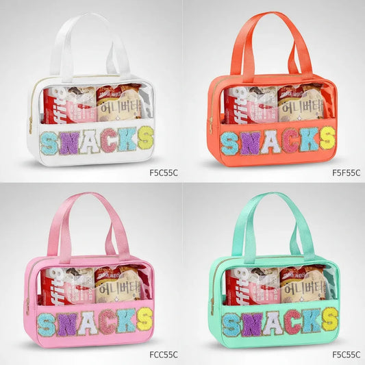 Trousse de toilette transparente snacks 