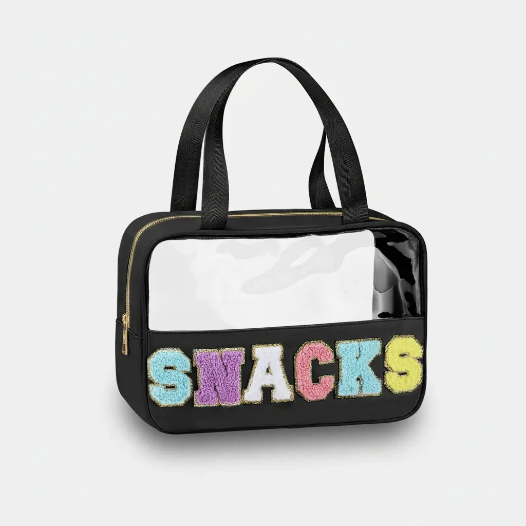 Trousse de toilette transparente snacks 