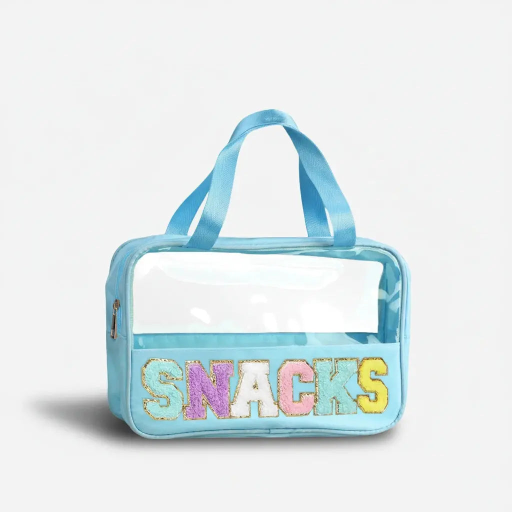 Trousse de toilette transparente snacks 