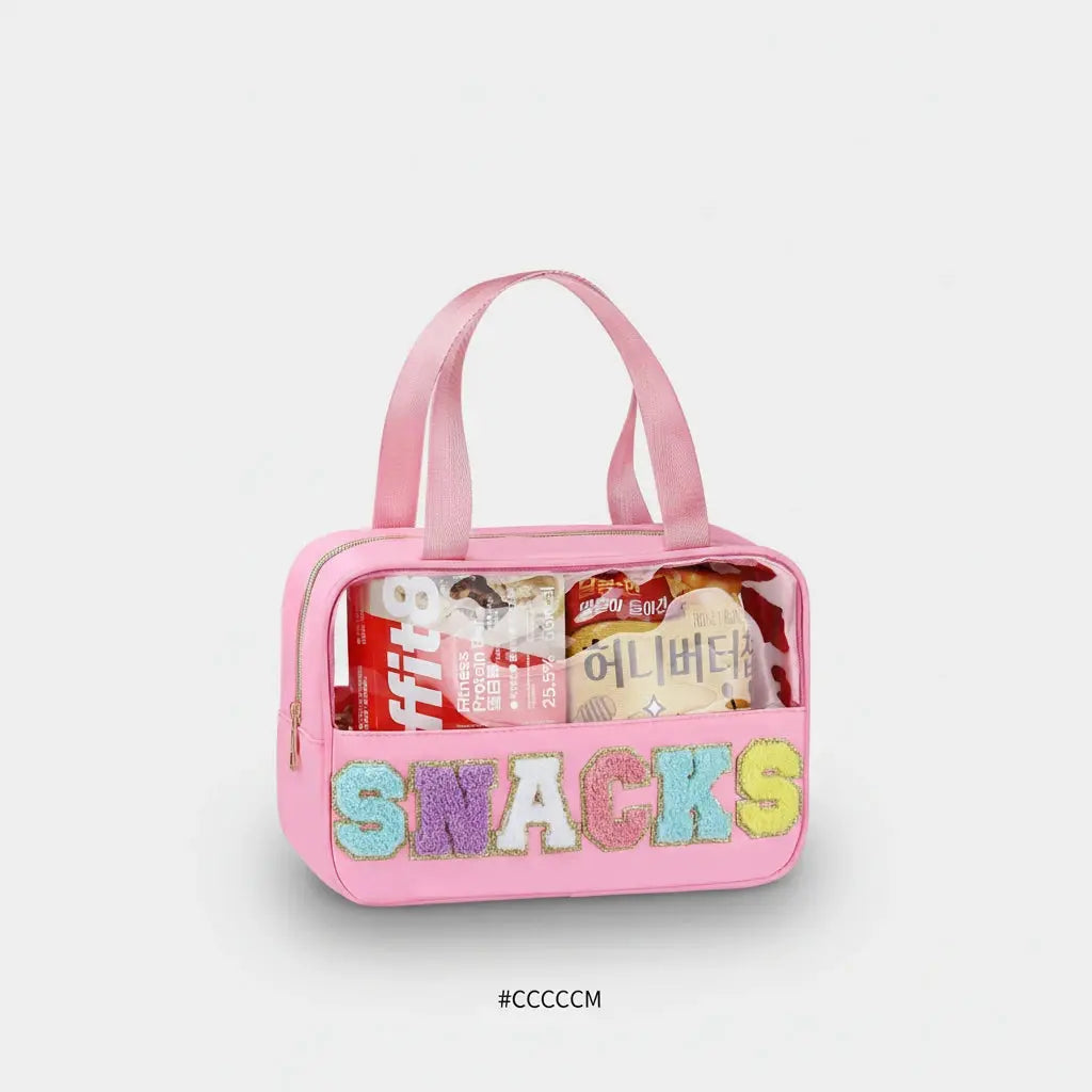 Trousse de toilette transparente snacks 