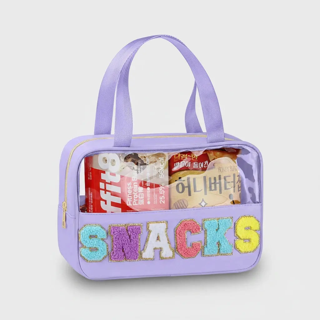 Trousse de toilette transparente snacks 
