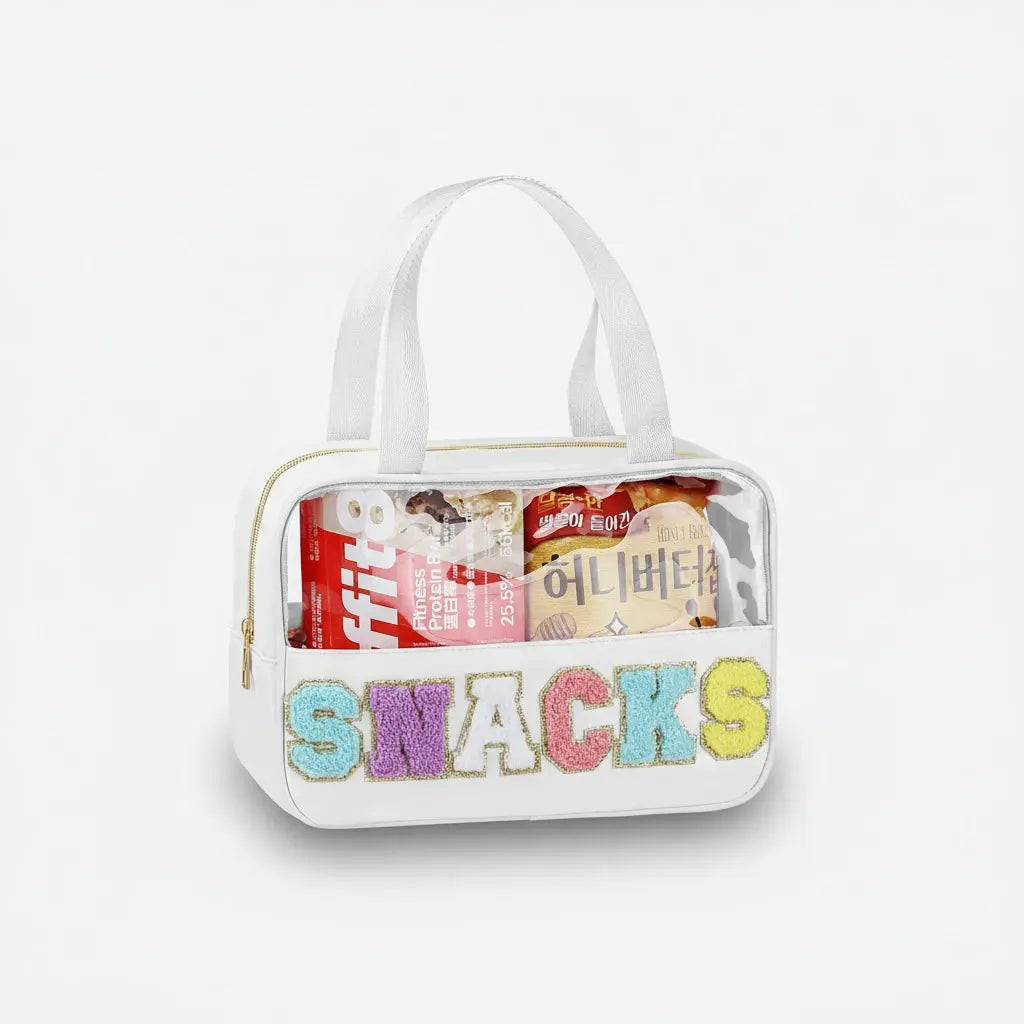 Trousse de toilette transparente snacks 