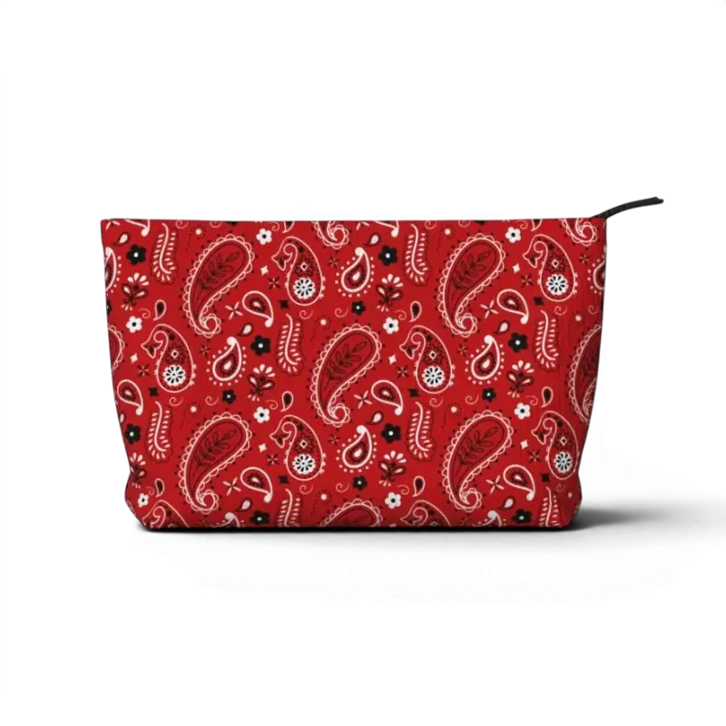 Trousse Maquillage Velours Côtelé Motif Paisley Bohème | LA PAISLEYVA — TrousseUp