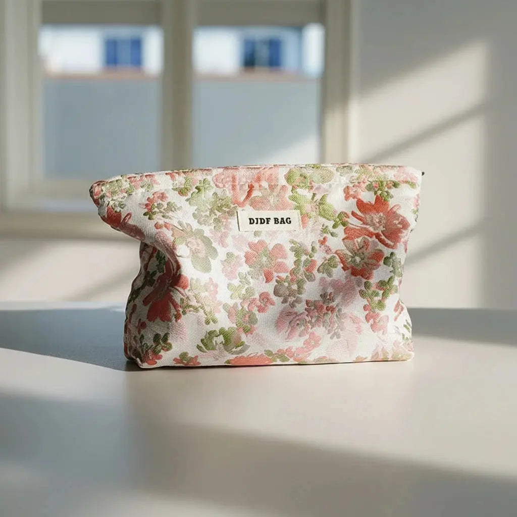 Trousse toilette femme florale – grande capacité chic