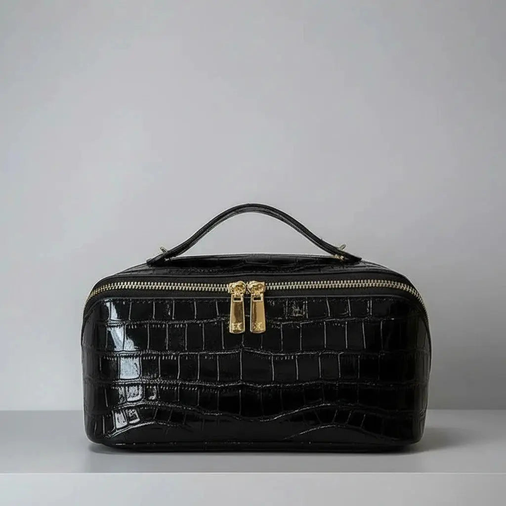 Trousse toilette femme PU motif croco – chic pratique