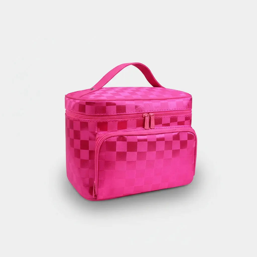 Trousse toilette femme rayée étanche – organisateur chic