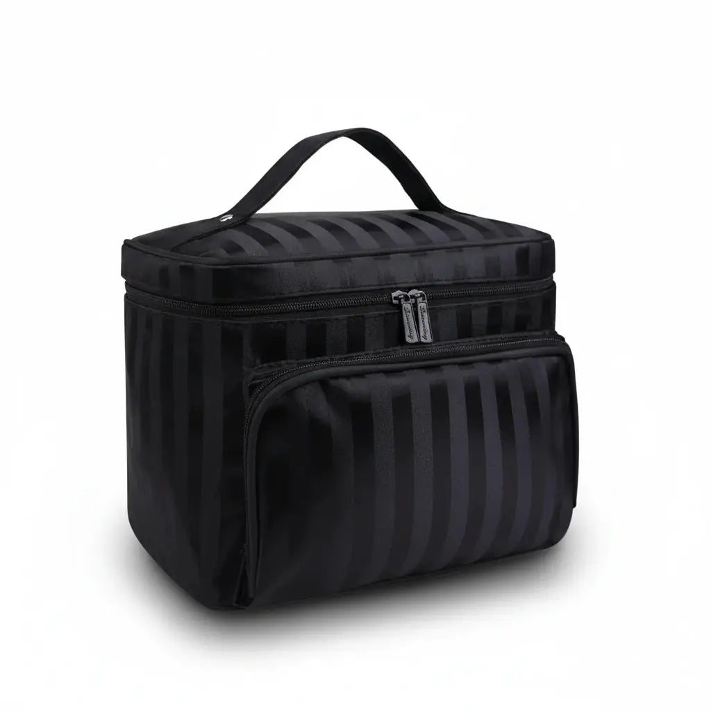 Trousse toilette femme rayée étanche – organisateur chic