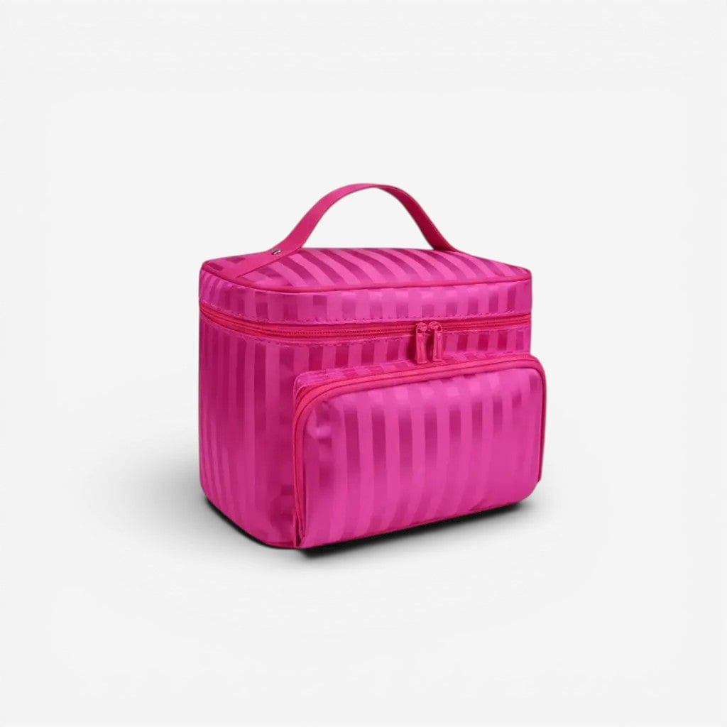 Trousse toilette femme rayée étanche – organisateur chic