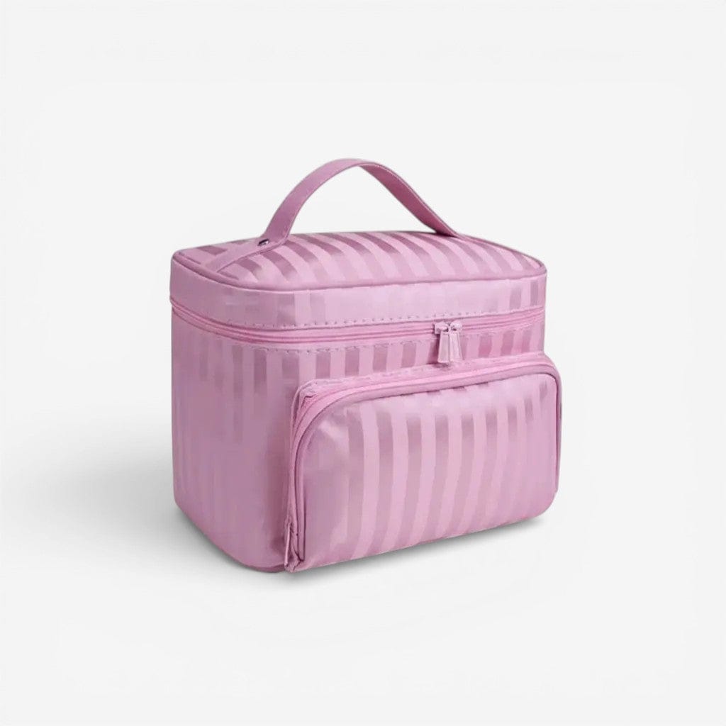 Trousse toilette femme rayée étanche – organisateur chic